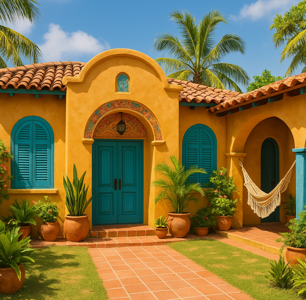 Bohemian tropical style
