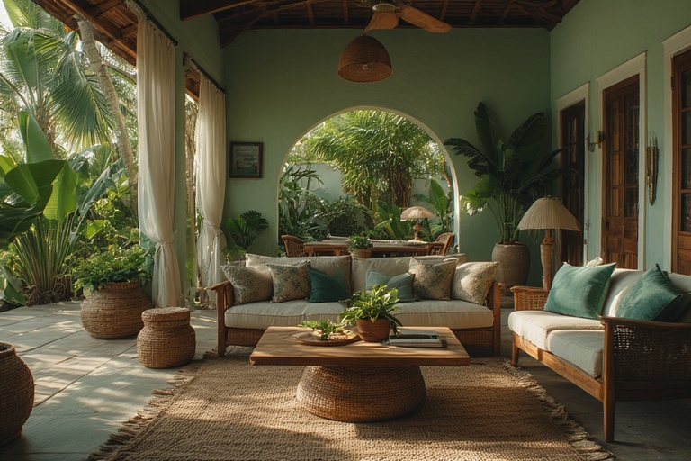 Caribbean room-by-room color palette
