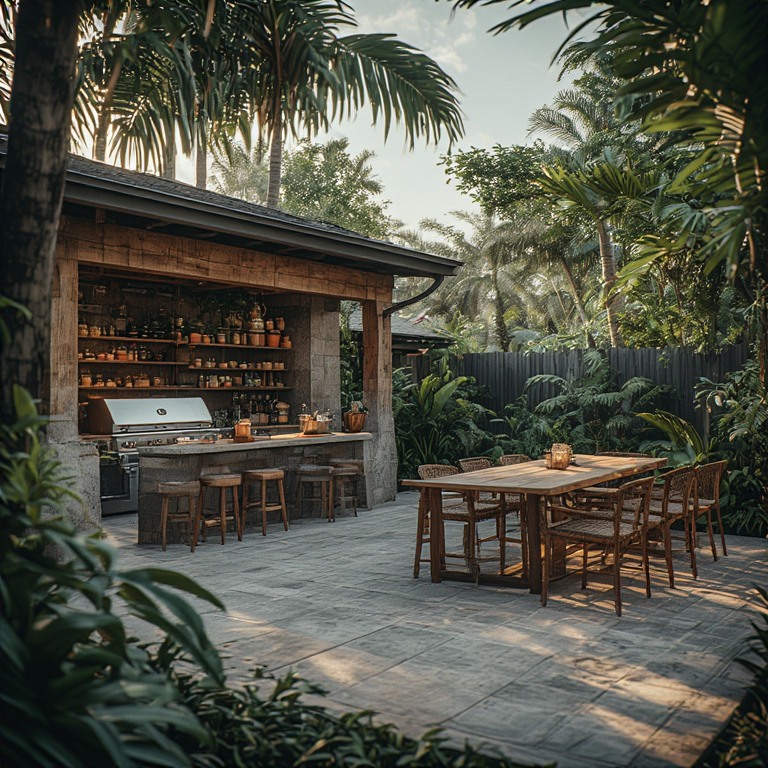 kitchen and entertaining area